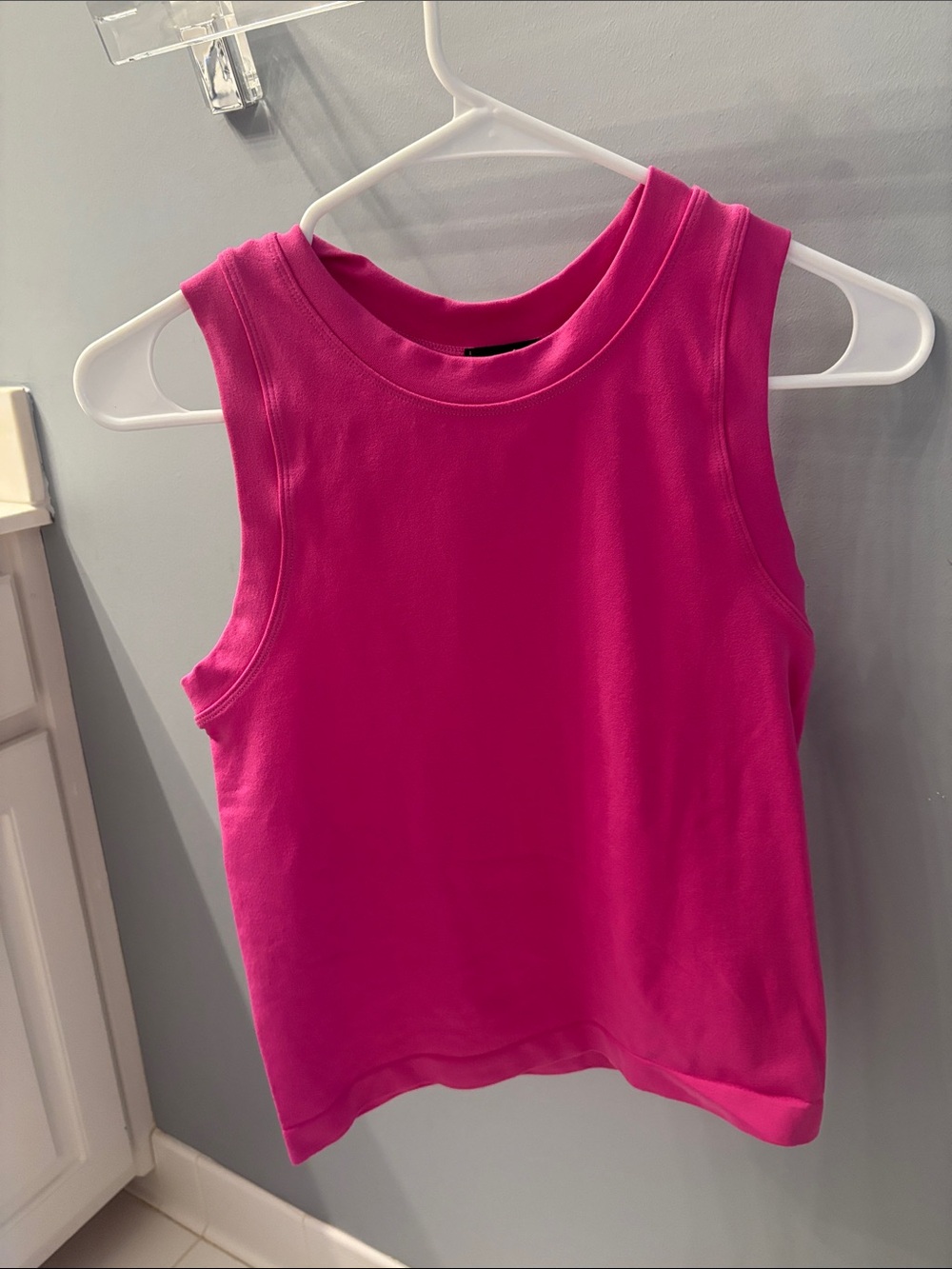 Women's Crewneck Tank Top in Vibrant Pink